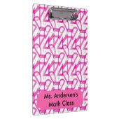 Personalisierte Lehrer-rosa Mathe bearbeitet Klemmbrett (Rechts)