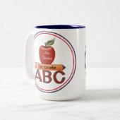 Personalisierte Lehrer-Tasse Zweifarbige Tasse (Vorderseite Links)
