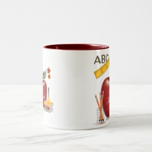 Personalisierte Lehrer-Tasse Zweifarbige Tasse (Mittel)
