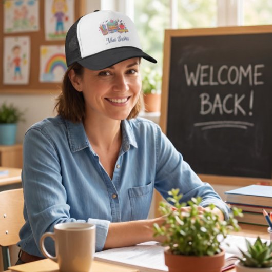 Personalisierte Lehrer Trucker Mütze - süßer Apfel