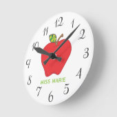 Personalisierte Lehrer-Uhr Apples | Runde Wanduhr (Winkel)
