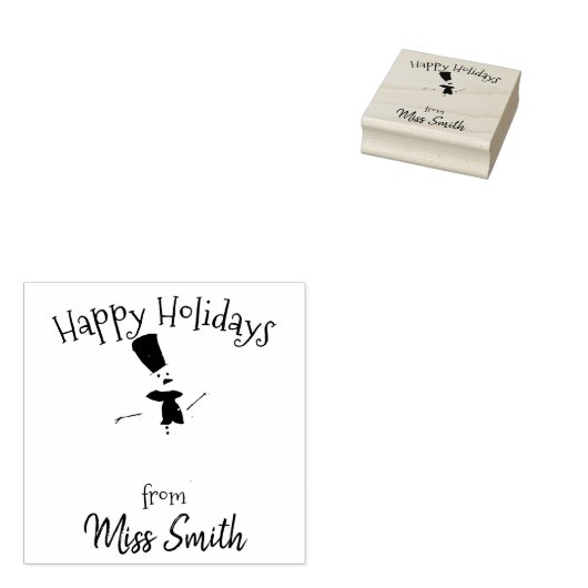 Personalisierte Lehrer Weihnachtsschneemann Gummistempel (Stempel)