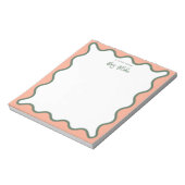 Personalisierte Lehrerbeschwerde Whimsical Wavy Notizblock (Rotiert)