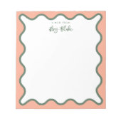 Personalisierte Lehrerbeschwerde Whimsical Wavy Notizblock (Vorderseite)