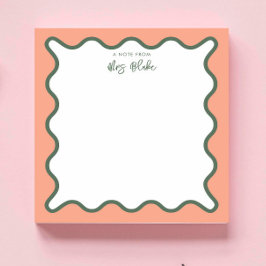 Personalisierte Lehrerbeschwerde Whimsical Wavy Notizblock