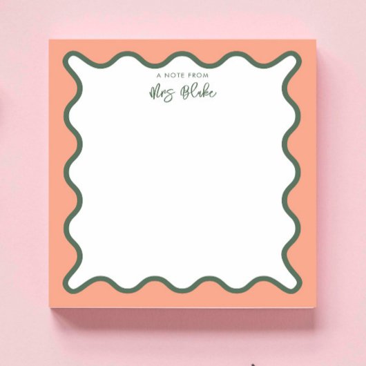 Personalisierte Lehrerbeschwerde Whimsical Wavy Notizblock