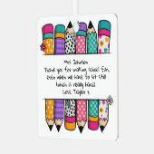 Personalisierte Lehrerbewertung Ornament Aus Metall (Vorderseite links)