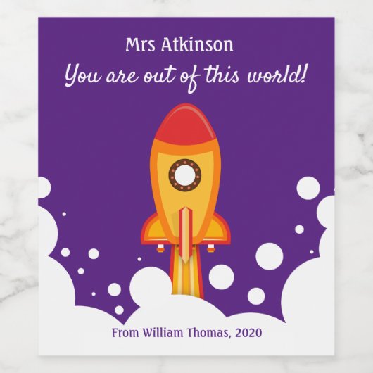 Personalisierte Lehrerbewertung Weinetikett (Einzelnes Label)