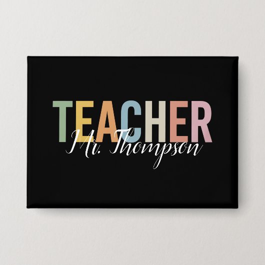 Personalisierte Lehrerbewertung zurück zur Schule Button (Vorderseite)