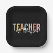 Personalisierte Lehrerbewertung zurück zur Schule Pappteller (Vorderseite)