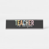 Personalisierte Lehrerbewertung zurück zur Schule Schreibtischnamensplakette (Vorderseite )