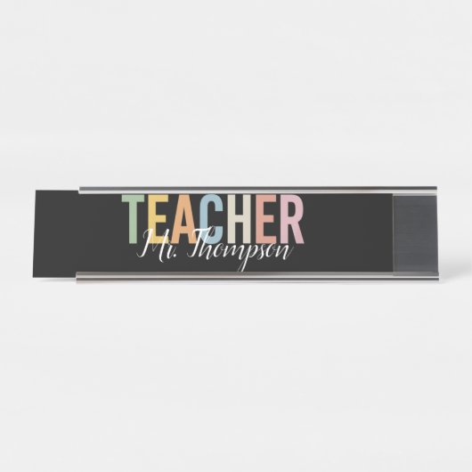 Personalisierte Lehrerbewertung zurück zur Schule Schreibtischnamensplakette (Vorderseite )