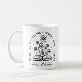 Personalisierte Lehrercodierung dunkle Akademie Kaffeetasse (Links)