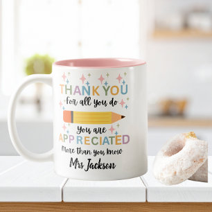 Personalisierte Lehrerdankeschöns  Zweifarbige Tasse