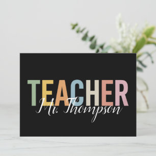Personalisierte Lehrererkennungs-Rückkehr zur Schu Einladung