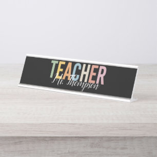 Personalisierte Lehrererkennungs-Rückkehr zur Schu Schreibtischnamensplakette