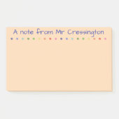 Personalisierte Lehrerfarbige Punkte Post-it Klebezettel (Vorderseite)