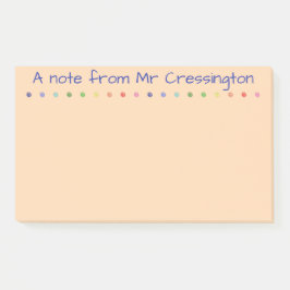 Personalisierte Lehrerfarbige Punkte Post-it Klebezettel