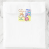 Personalisierte Lehrergeschenk-Exlibris mit Meeres Quadratischer Aufkleber (Tasche)