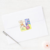 Personalisierte Lehrergeschenk-Exlibris mit Meeres Quadratischer Aufkleber (Umschlag)