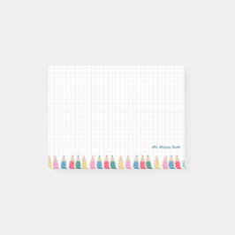 Personalisierte Lehrerhinweise - Farbiger Stift Post-it Klebezettel