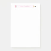 Personalisierte Lehrerhinweise, rosa Bleistift-Leh Post-it Klebezettel (Vorderseite)