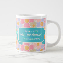 Personalisierte Lehrerin mit Pastellblumen