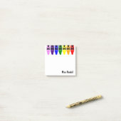 Personalisierte Lehrerin Sticky Crayon Schreibtisc Post-it Klebezettel (Auf Schreibtisch)