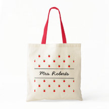 Personalisierte Lehrerin Tasche | Rote Äpfel
