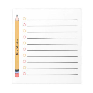 Personalisierte Lehrerin-Würdigung Notizblock