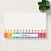 Personalisierte Lehrernamens Bunte Bleistifte Post-it Klebezettel (Büro)