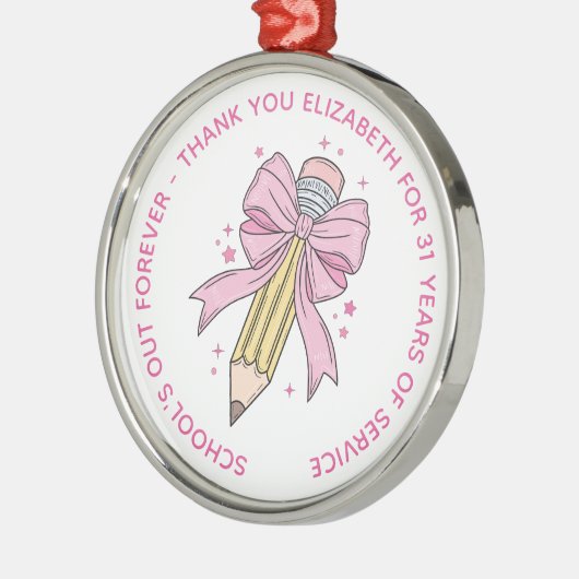 Personalisierte Lehrerrente Ornament Aus Metall (Links)