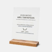 Personalisierte Lehrerruhestands-Typografie Acrylschild (Winkel)
