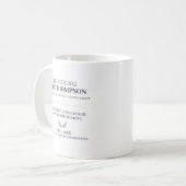 Personalisierte Lehrerruhestands-Typografie Kaffeetasse (Vorderseite Links)