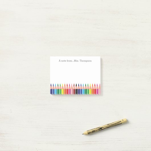 Personalisierte Lehrerschule Post-it Klebezettel (Auf Schreibtisch)