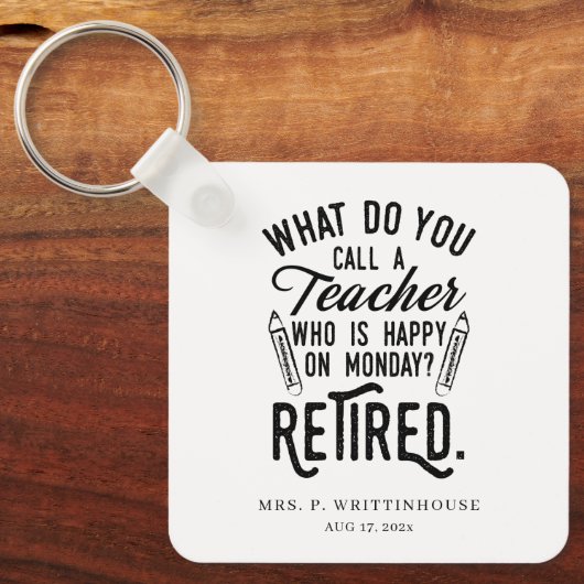 Personalisierte Lehrerschule Schlüsselanhänger (Vorderseite)