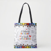 Personalisierte Lehrertasche Apfel Großes Herz Tasche (Vorderseite)