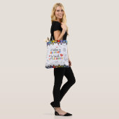 Personalisierte Lehrertasche Apfel Großes Herz Tasche (Am Model)