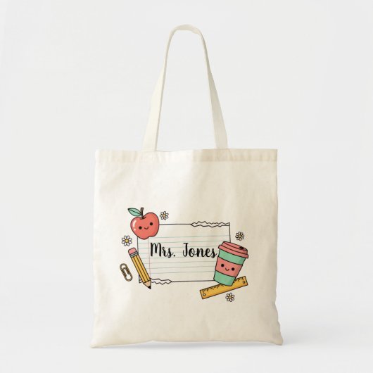 Personalisierte Lehrertasche, Benutzerdefinierte L Tragetasche (Vorne)