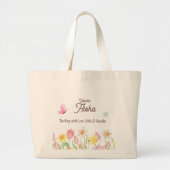 Personalisierte Lehrertasche mit Blumenmuster Jumbo Stoffbeutel (Vorne)