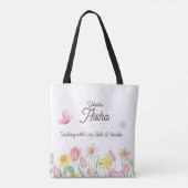 Personalisierte Lehrertasche mit Blumenmuster Tasche (Rückseite)