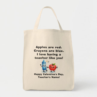 Personalisierte Lehrertüte zum Valentinstag Tragetasche