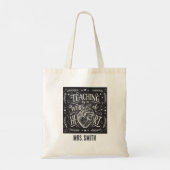 Personalisierte Lehrkraft-Herz-Schultafel-Tasche Tragetasche (Rückseite)