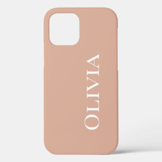Personalisierte leichte Wüstenorange moderne Typog iPhone 12 Pro Hülle