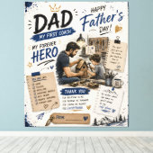 Personalisierte Leinwand 'Mein erster Coach Papa' (Insitu (Holzboden))