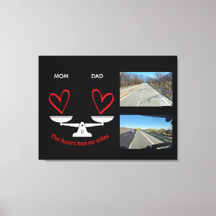 Personalisierte Leinwand mit Familienfoto-Herz für