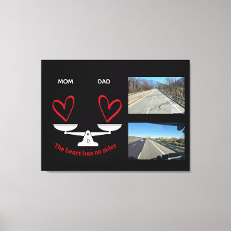 Personalisierte Leinwand mit Familienfoto-Herz für