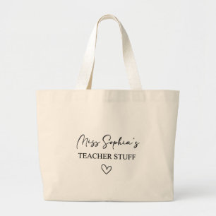 Personalisierte Leinwand-Tasche für Lehrer, Lehrer Jumbo Stoffbeutel