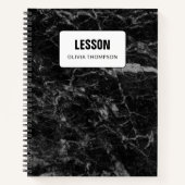 Personalisierte Lektion aus schwarzem Marmor Notizblock (Vorderseite)