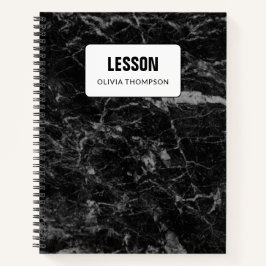 Personalisierte Lektion aus schwarzem Marmor Notizblock